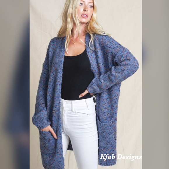 Sweaters - 🥰LAST 1! Plush Speckled Midi Popcorn Cardigan